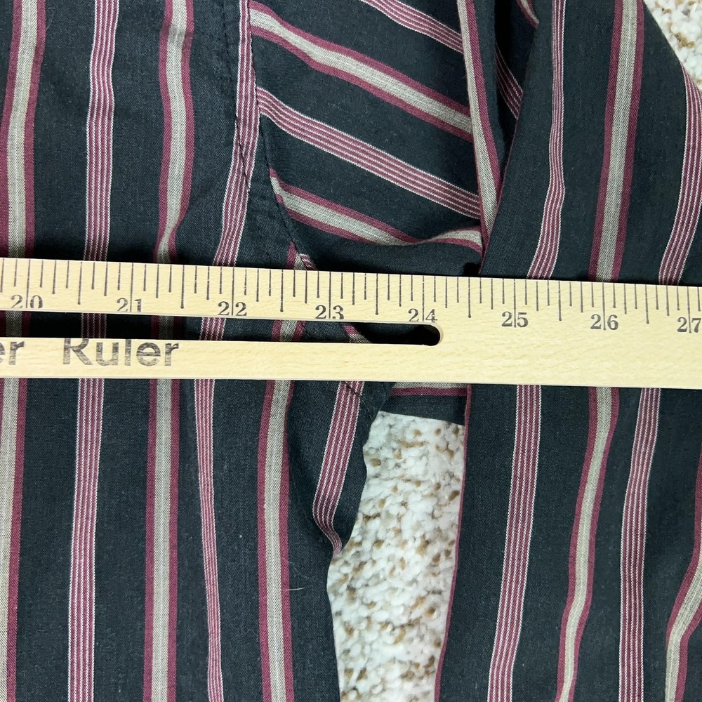 Wrangler Shirt Mens XL Black Stripe Pearl Snap Western Cowboy X Long Tails Top - Picture 6 of 7